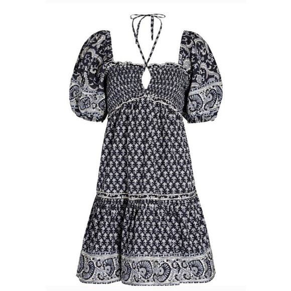 Sea New York $346 Jasper Mini Dress with Puff Sleeves size Medium - Picture 3 of 12